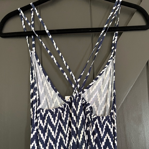 Gap Blue and White V-Neck Maxi Dress - Picture 4 of 5